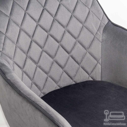 Scaun dining din catifea BUC 258 gri