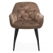Scaun de dining catifea maro confortabil si elegant cu picioare metalice BUC 257