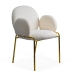 Scaun dining crem cu tapiterie boucle si cadru metalic auriu BUC 282