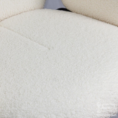 Scaun dining crem din material boucle cu cadru metalic BUC 281