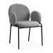 Scaun dining gri din boucle cu cadru negru fix BUC 281