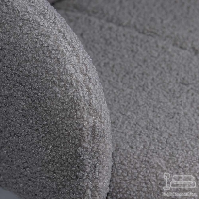 Scaun dining gri din boucle cu cadru negru fix BUC 281