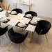 Scaun dining negru BUC 261 din catifea cu design modern si picioare aurii