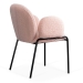 Scaun dining roz cu tapiterie boucle si cadru fix BUC 281