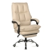Scaun directorial bej din piele ecologica cu spatar rabatabil OFF 417