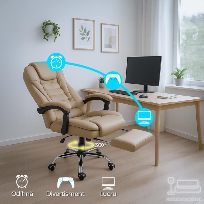 Scaun directorial OFF 418 crem