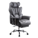 Scaun directorial gri din piele ecologica cu suport pentru picioare OFF 413