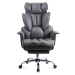 Scaun directorial gri din piele ecologica cu suport pentru picioare OFF 413