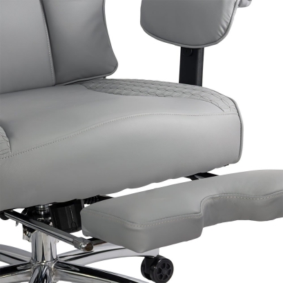 Scaun directorial gri rezistent pana la 150 kg cu suport pentru picioare OFF 421