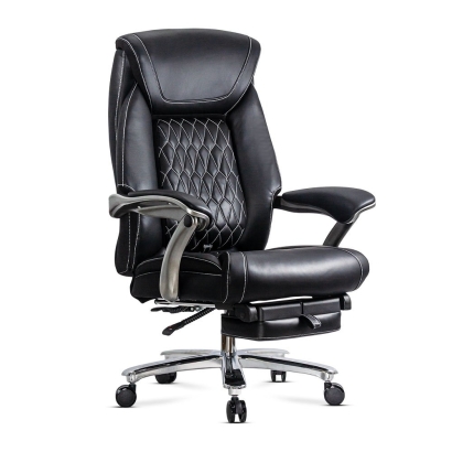 Scaun directorial negru din piele ecologică premium și suport lombar reglabil OFF 950 – REZISTENT 150 KG