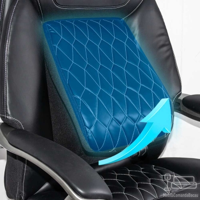 Scaun directorial negru din piele ecologică premium și suport lombar reglabil OFF 950 – REZISTENT 150 KG