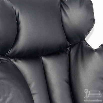 Scaun directorial negru din piele ecologica cu suport pentru picioare OFF 413