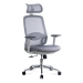 Scaun ergonomic de birou OFF 403 gri din mesh cu tetiera si suport lombar reglabile