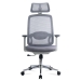 Scaun ergonomic de birou OFF 403 gri din mesh cu tetiera si suport lombar reglabile