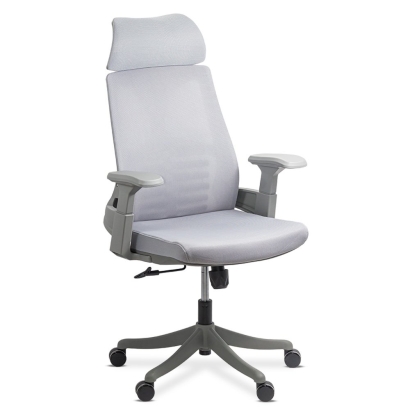 Scaun ergonomic din mesh cu suport lombar si tetiera SYYT 9514 gri