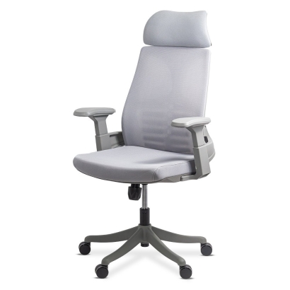 Scaun ergonomic din mesh cu suport lombar si tetiera SYYT 9514 gri