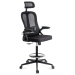 Scaun ergonomic de lucru OFF 650, negru, din mesh, cu suport picioare reglabil