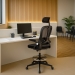 Scaun ergonomic de lucru OFF 650, negru, din mesh, cu suport picioare reglabil