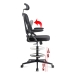 Scaun ergonomic de lucru OFF 650, negru, din mesh, cu suport picioare reglabil