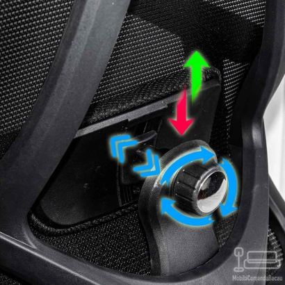 Scaun ergonomic negru cu tetiera reglabila si suport lombar OFF 987