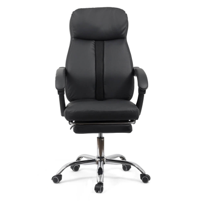 Scaun pentru birou din piele ecologica si suport pentru picioare OFF 321 negru