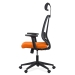 Scaun ergonomic de birou din plasă neagră, cu tetieră și brațe reglabile OFF 402 portocaliu