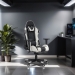 Scaun gaming cu spatar rabatabil si cotiere reglabile OFF 307 alb
