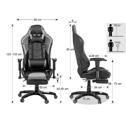Scaun gaming recliner OFF 306 alb