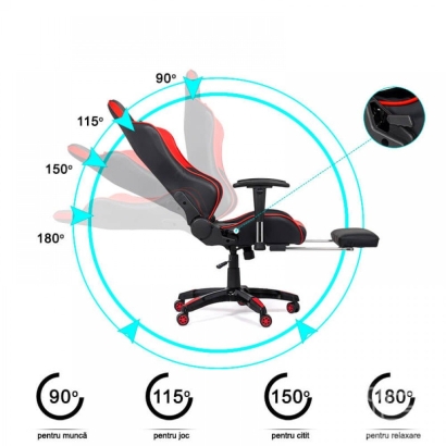 Scaun gaming cu spatar rabatabil OFF 306 rosu