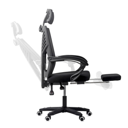 Scaun de birou pentru gaming din mesh si suport picioare OFF 427 negru