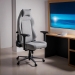 Scaun gaming textil cu cotiere 4D si suport lombar integrat OFF 297 gri