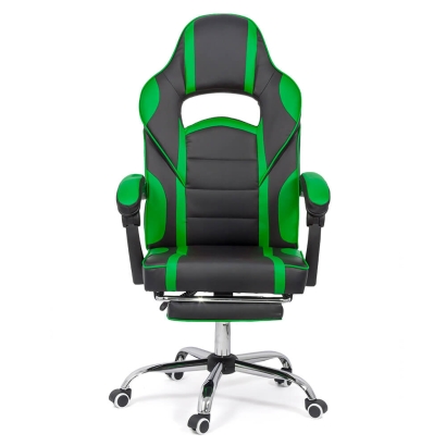 Scaun gaming verde OFF 302 cu suport de picioare si spatar rabatabil