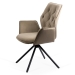 Scaun living bej BUC 0224 din catifea, rotativ cu design elegant