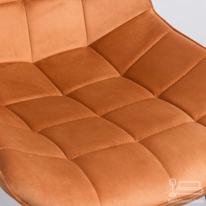 Scaun living din catifea si cadrul metalic  BUC 206 portocaliu