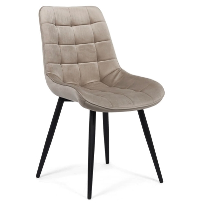 Scaun living din catifea si cadrul metalic  BUC 206 bej