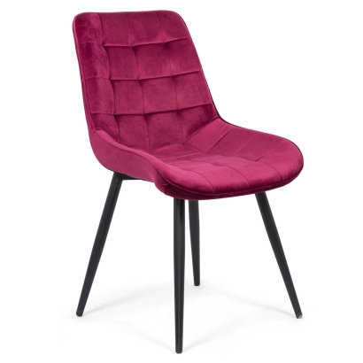 Scaun living din catifea si cadrul metalic  BUC 206 visiniu