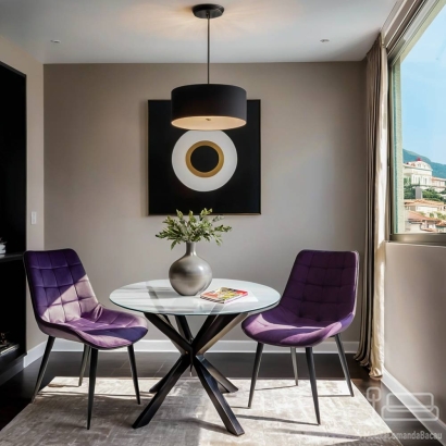 Scaun living din catifea si cadrul metalic  BUC 206 mov