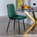 Scaun de living din catifea verde cu picioare negre BUC 209