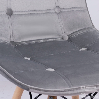 Scaun living din catifea si picioare din lemn BUC 232V gri