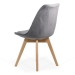 Scaun living din catifea si picioare lemn BUC 242V gri