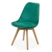 Scaun living din catifea si picioare lemn BUC 242V verde