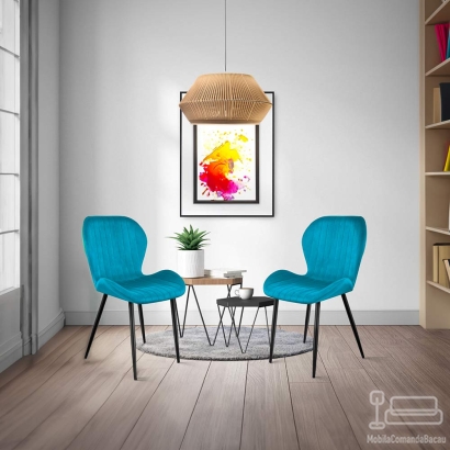 Scaun living din catifea BUC 248U turcoaz