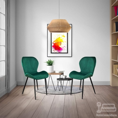 Scaun living din catifea BUC 248U verde