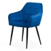 Scaun living din catifea cu picioare metalice negre BUC 260 albastru