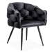 Scaune living din catifea cu cadru metalic BUC 256 negru