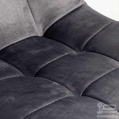 Scaun living din catifea cu picioare metalice BUC 211 gri