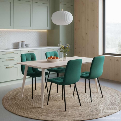 Scaun living din catifea cu design modern BUC 211 verde