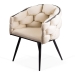 Scaune living din catifea cu picioare metalice BUC 256 crem