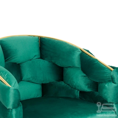 Scaun living verde din catifea cu piciorușe reglabile BUC 251