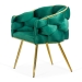 Scaun living verde din catifea cu piciorușe reglabile BUC 251